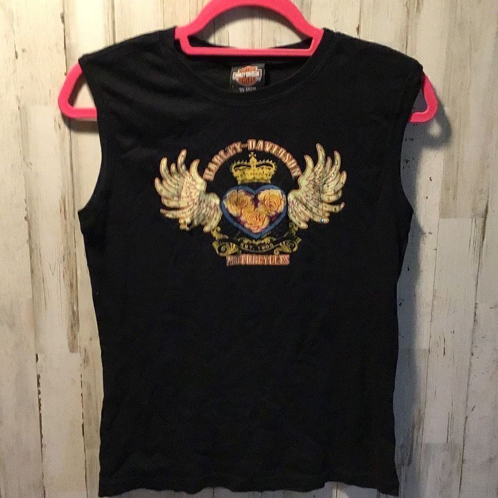 Vintage Harley Davidson, Hollywood, tank top, small snag shown